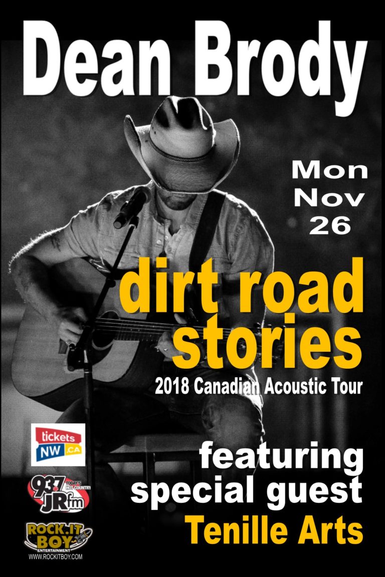 Dean Brody Dirt Road Stories Massey Theatre